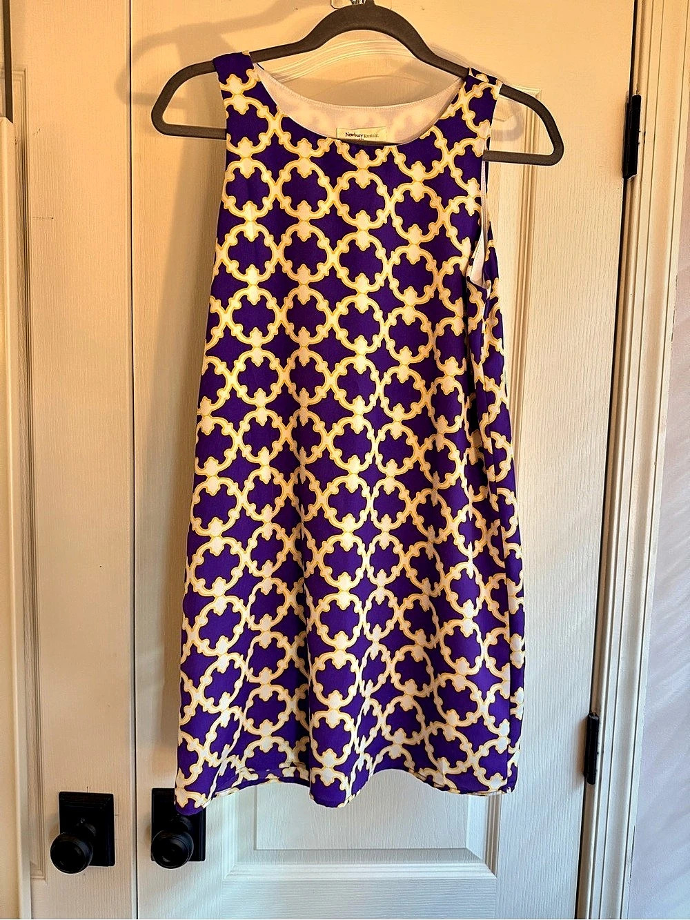 Newbury Kustom Geometric Mini Dress in Purple & Yellow Size Medium LSU, JMU, ECU